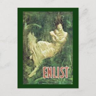 Enlist World War 2 Postcard