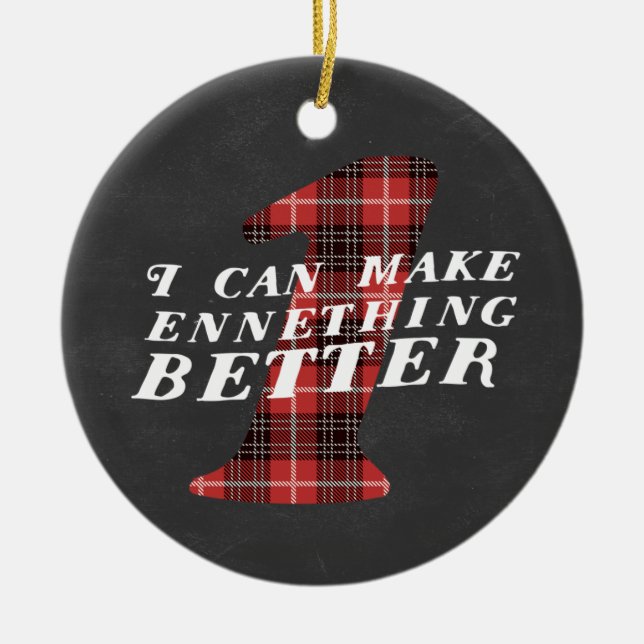 Enneagram 1 Funny Christmas Theme Ornament (Front)