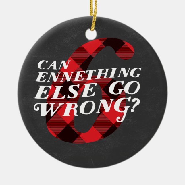 Enneagram 6 funny Christmas themed ornament (Front)