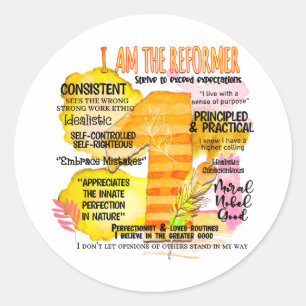 Enneagram Type 1 - I Am The Reformer Classic Round Sticker