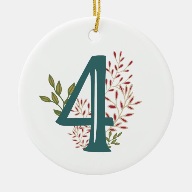 Enneagram Type 4 Floral Christmas Ornament (Front)