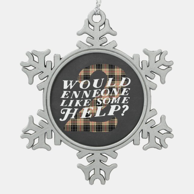 Ennegram Type 2 Funny Snowflake Ornament (Front)