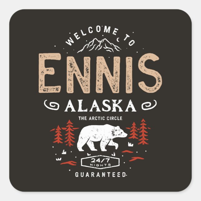 Ennis Alaska Night Square Sticker (Front)