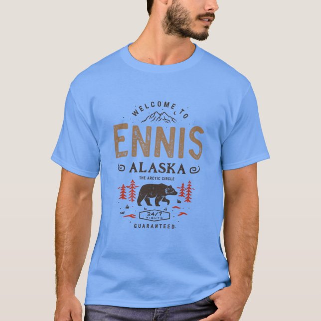Ennis Alaska Town Oversized T-Shirt (Front)