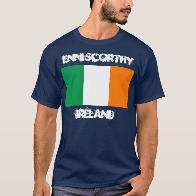 Enniscorthy, Ireland with Irish flag T-Shirt (Front)
