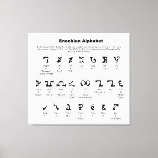 Enochian Alphabet Chart Canvas Print