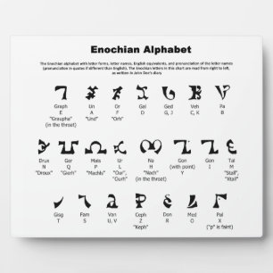 Enochian Alphabet Chart Plaque