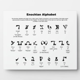 Enochian Alphabet Chart Plaque