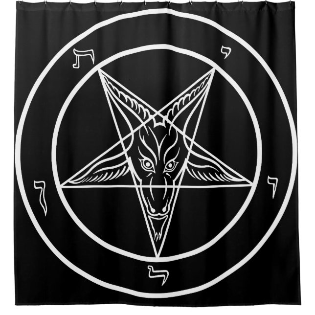 Enormous 6'x6' Baphomet Banner Shower Curtain (Front)