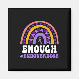 Enough Overdose Pruple Ribbon Opioid Overdose Awar Magnet