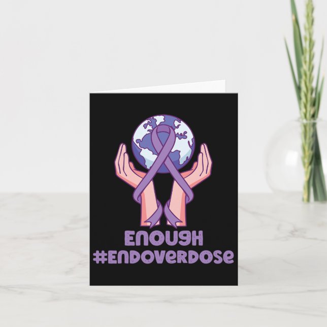 Enough Overdose Purple Ribbon Opioid Overdose Awar Card (Front)