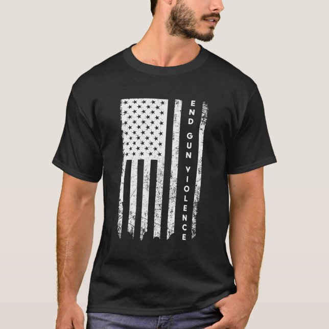 Enough Usa Flag End Gun Violence T-Shirt (Front)
