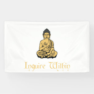 Enquire Within Zen Meditation Buddha Banner