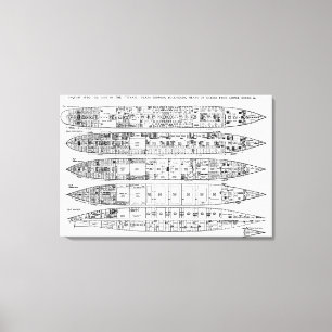 Enquiry in the Loss of the Titanic: Cross sections Canvas Print