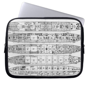 Enquiry in the Loss of the Titanic: Cross sections Laptop Sleeve