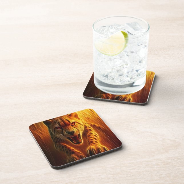 Enraged Cheetah Beverage Coaster (Right Side)