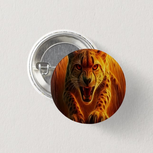 Enraged Cheetah Button (Front & Back)