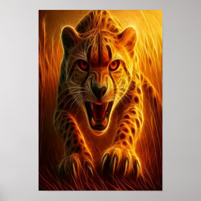 Enraged Cheetah Poster (Front)