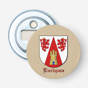 Enriquez Heraldic Arms on Parchment Style Back Bottle Opener