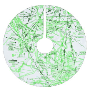 Enroute Low Altitude Chart Brushed Polyester Tree Skirt