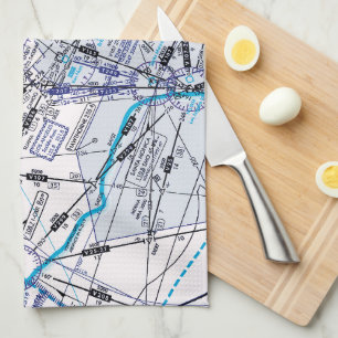 Enroute Low Altitude Chart Tea Towel