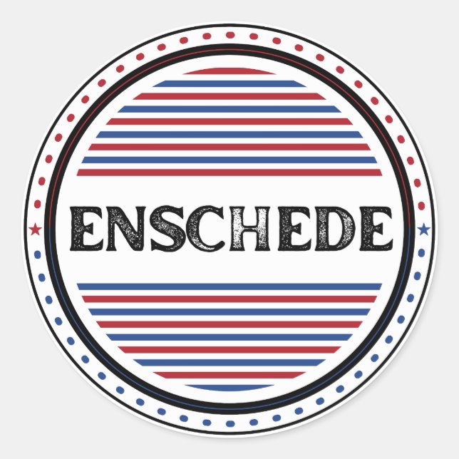 Enschede City Pride Emblem – Dutch Identity Classic Round Sticker (Front)