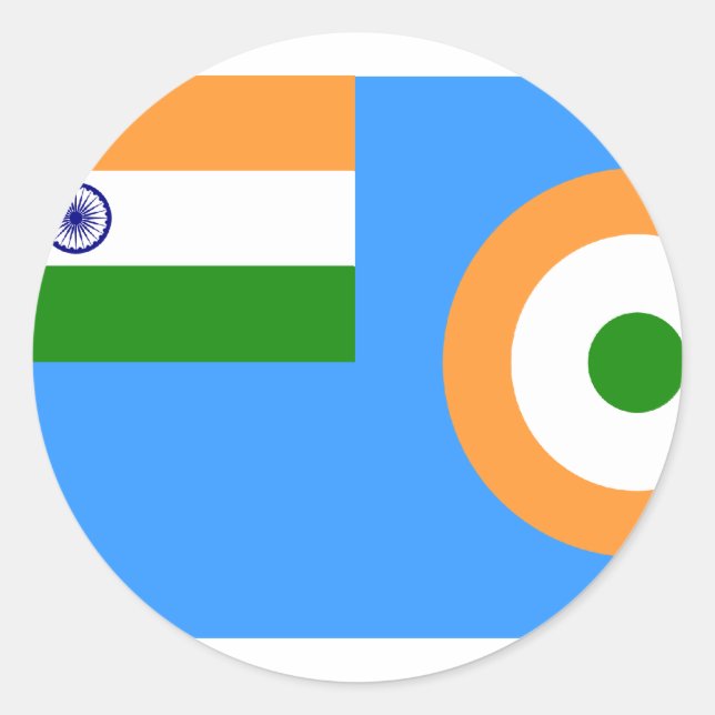 Ensign the Indian Air Force, India Classic Round Sticker (Front)