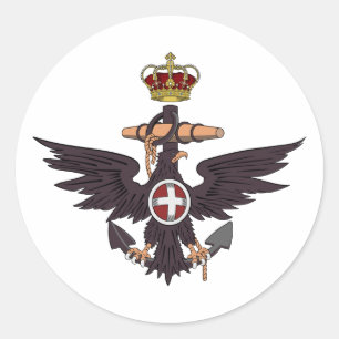 Ensign the Regia Marina, Italy Classic Round Sticker