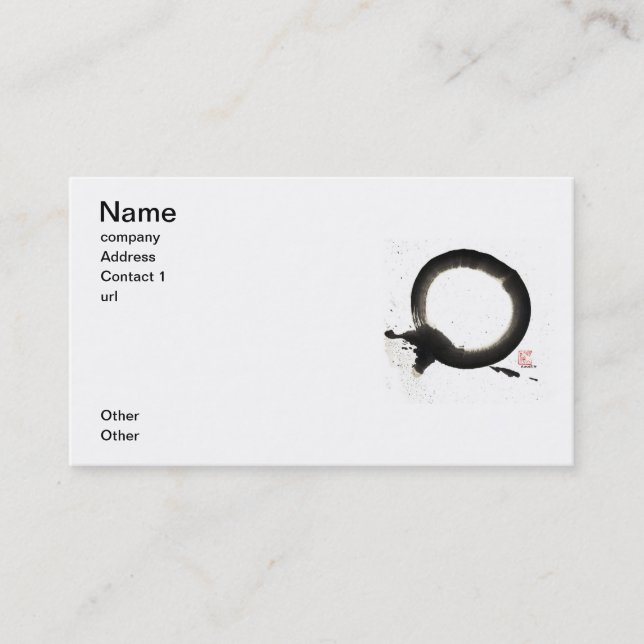Enso, Black Sumi Ink Business Card (Front)