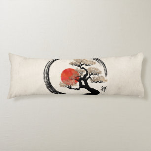 Enso Circle and Bonsai Tree on Canvas Body Cushion