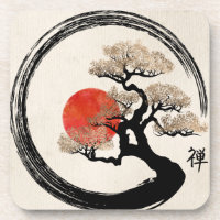 Enso Circle and Bonsai Tree on Canvas