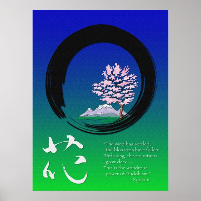 Enso circle and Zen wisdom by Ryokan Poster (Front)