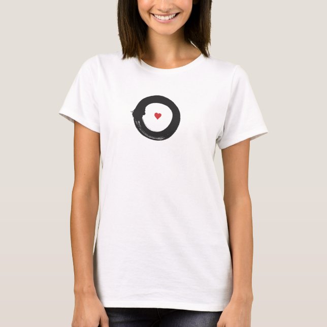 enso circle-heart (red & blk) T-Shirt (Front)