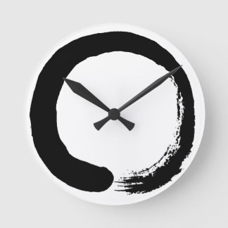 Enso Circle Zen Calligraphy Round Clock