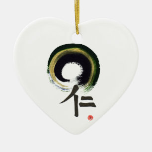 Enso - Kanji for benevolence Ceramic Tree Decoration