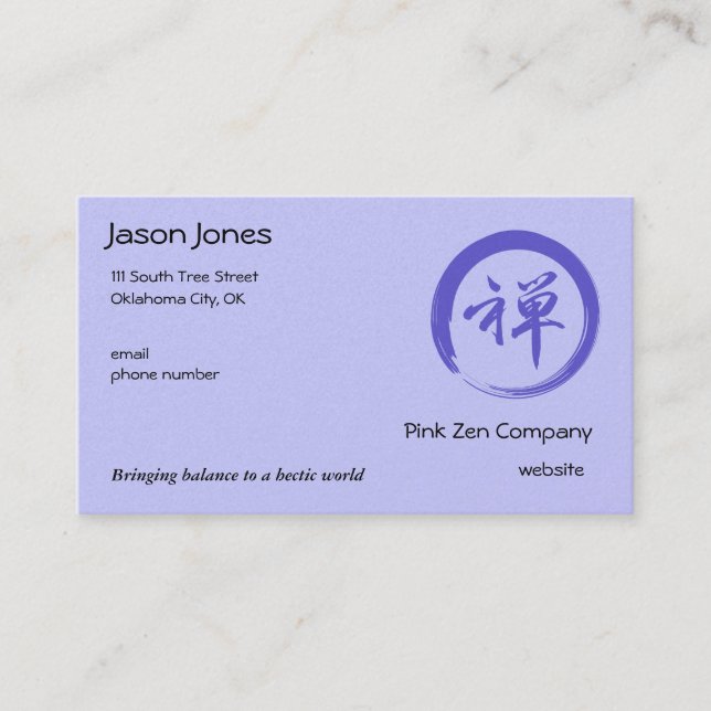 Enso Symbol with Zen Symbol Business Card (Front)