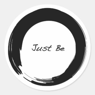 Enso with Just Be Classic Round Sticker