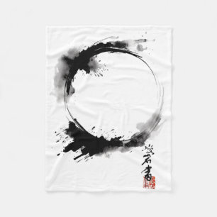 Enso Zen Buddhism Circle Meditation Yoga  Fleece Blanket