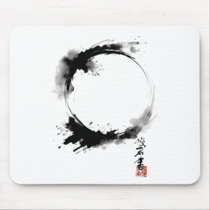 Enso Zen Buddhism Circle Meditation Yoga Mouse Pad