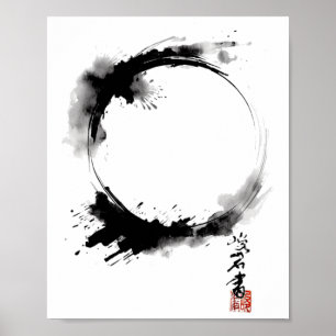Enso Zen Buddhism Circle Meditation Yoga Poster