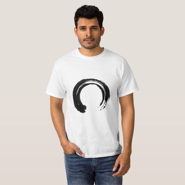 Enso Zen Calligraphy Circle Graphic T-Shirt (Front Full)