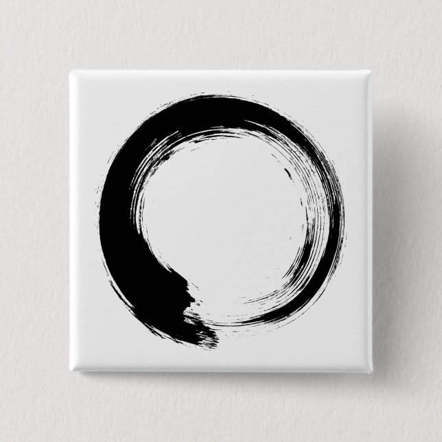 Enso Zen Circle 15 Cm Square Badge (Front)