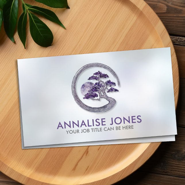 Enso Zen Circle Amethyst Bonsai Tree  Business Card (Creator Uploaded)