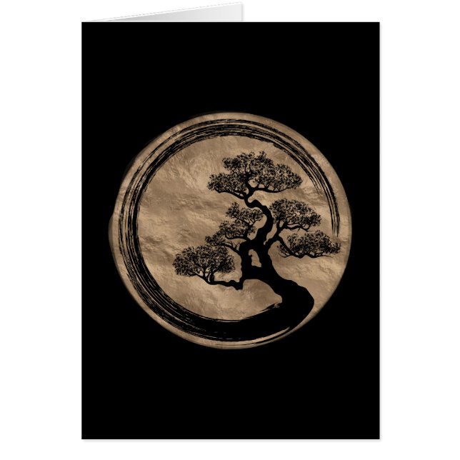 Enso Zen Circle and Bonsai Tree Gold (Front)