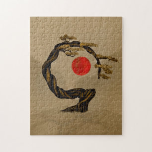 Enso Zen Circle Bonsai Tree Jigsaw Puzzle