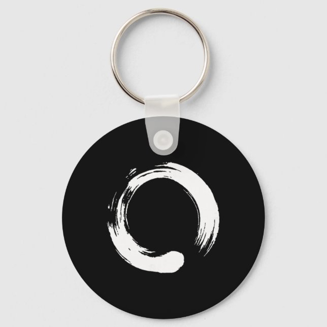 Enso, Zen, Circle, Buddha Meditation Japan Calligr Key Ring (Front)