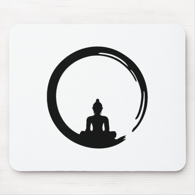 Enso, Zen, Circle, Buddha Meditation Japan Calligr Mouse Pad (Front)