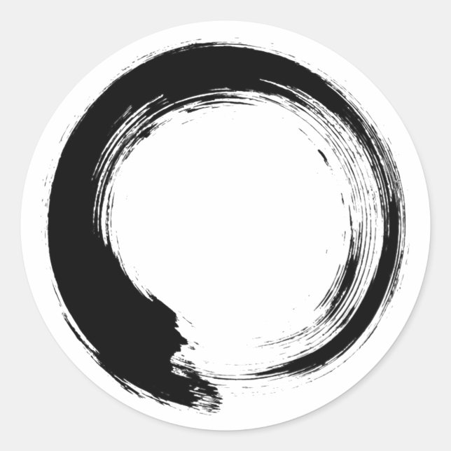 Enso Zen Circle Classic Round Sticker (Front)