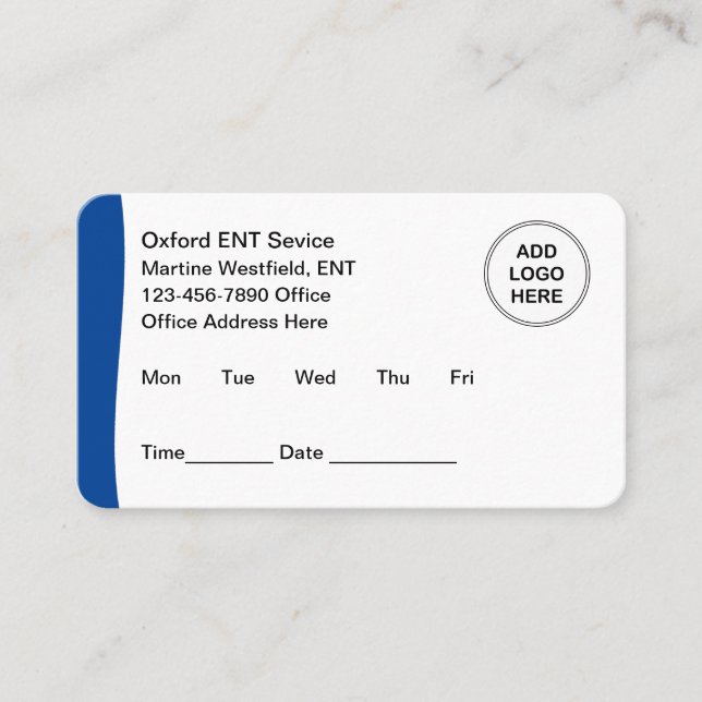 ENT Doctor Office Appointment Cards (Front)