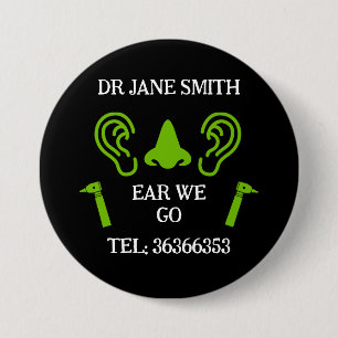 ENT Otolaryngology Otorhinolaryngologist    7.5 Cm Round Badge